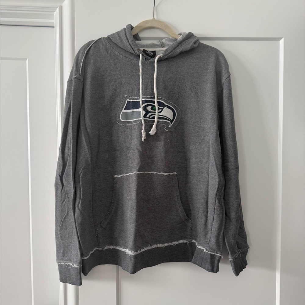 NFL Seattle Seahawks Charcoal Hoodie Distressed